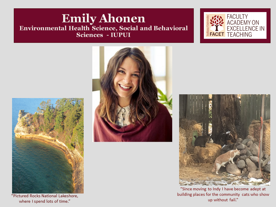 Emily Ahonen, Environmental Health Science, and Social and Behavioral Sciences, IUPUI