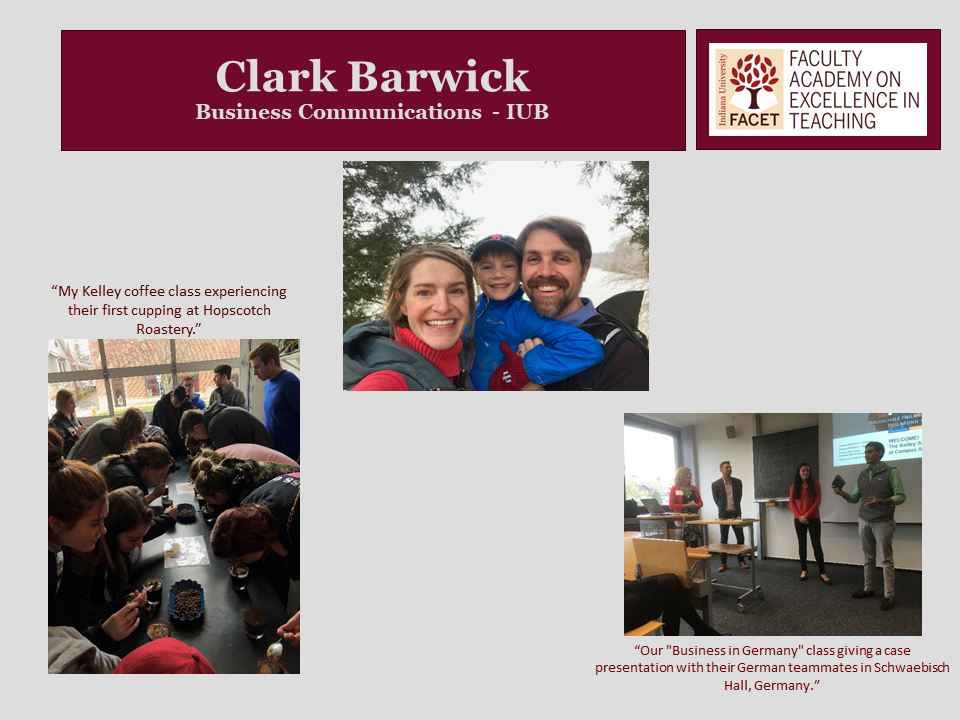 Clark Barwick, Business Communications, IUB
