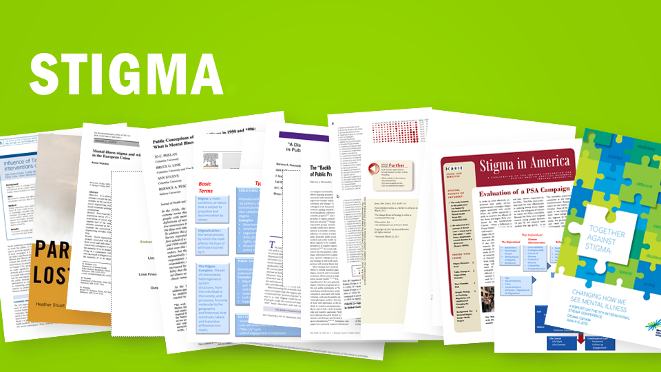 Stigma  This is a photo of many pages of articles relating to stigmas 